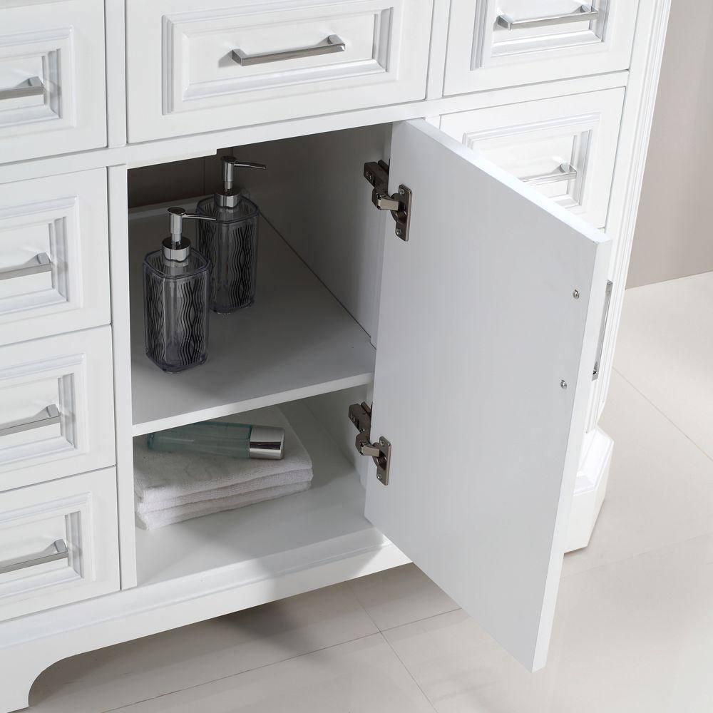 Home Decorators Collection Bristol 42 in W x 2205 in D x 346 in H Single Sink Bath Vanity in White with White Carrara Marble Top