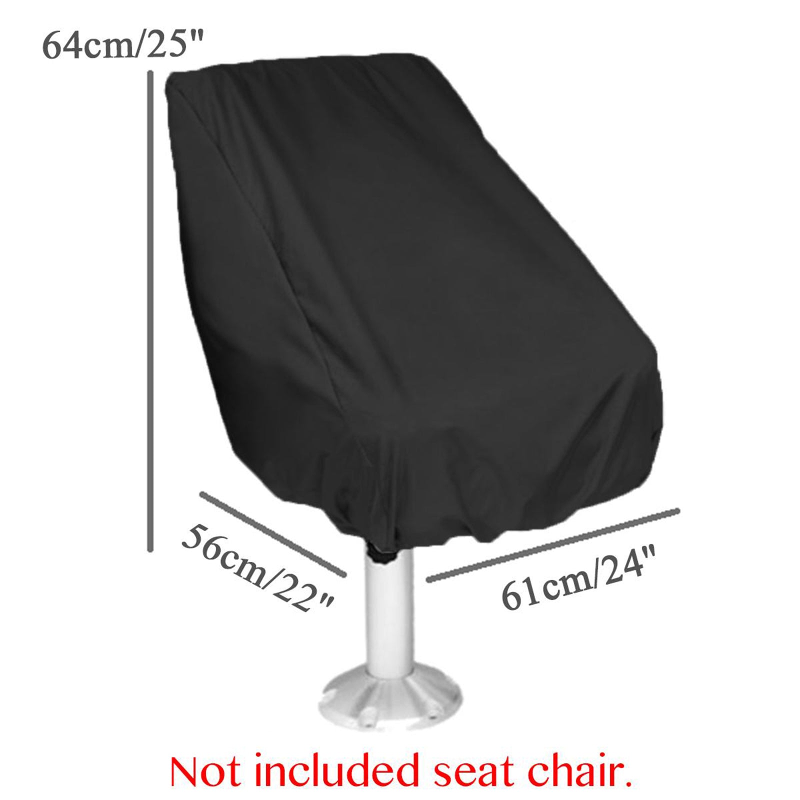 Boat Seat Cover Outdoor Yacht Waterproof Elastic Hem Protection Black