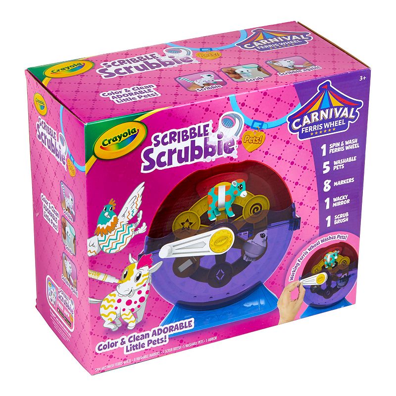 Crayola Scribble Scrubbie Pets Spin and Wash Carnival Playset