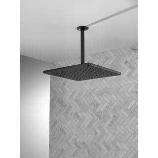 Delta 1-Spray Patterns 1.75 GPM 11.75 in. Wall Mount Fixed Shower Head in Matte Black 52159-BL