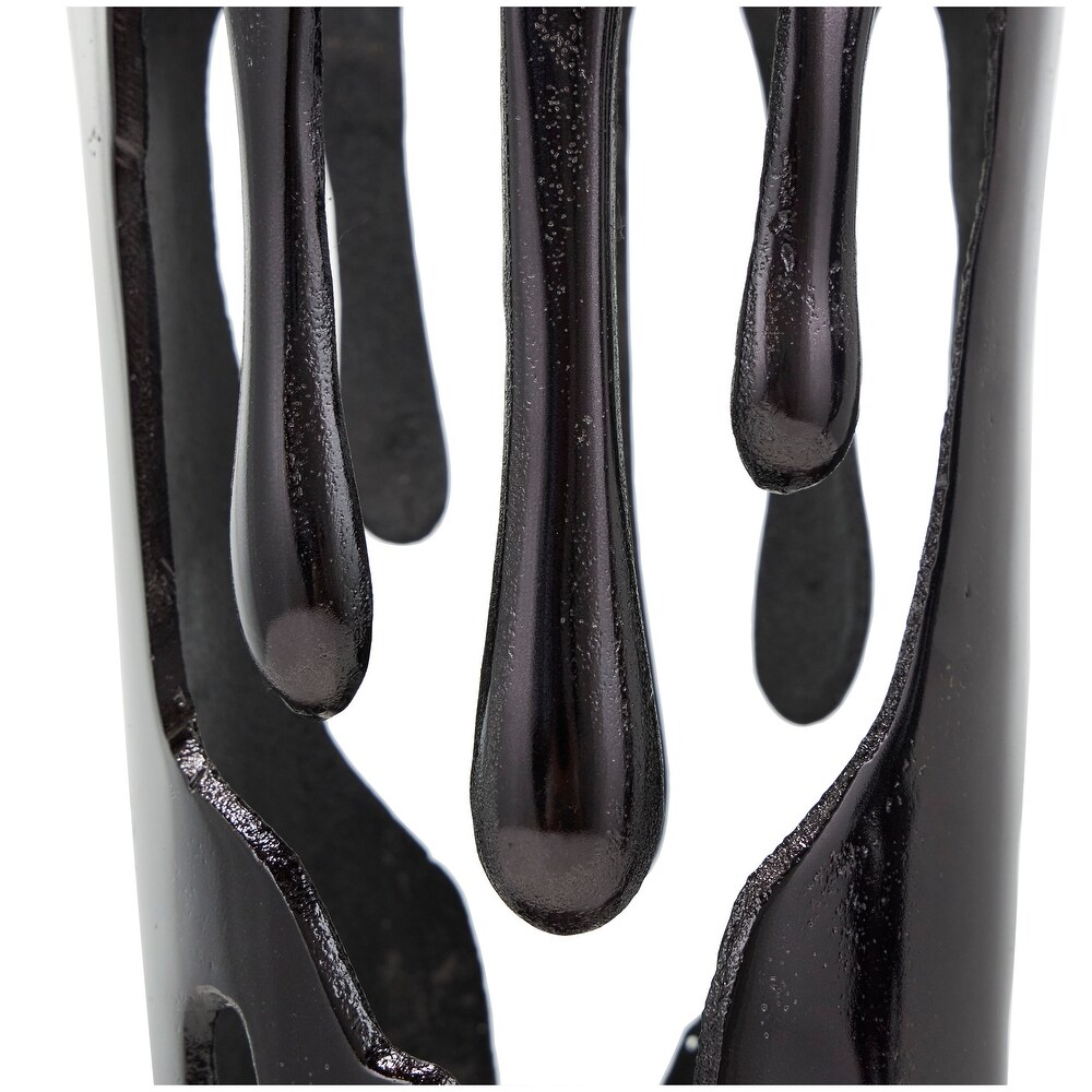 Silver  Gold or Black Aluminum Drip Vase with Melting Designed Body (Set of 2)