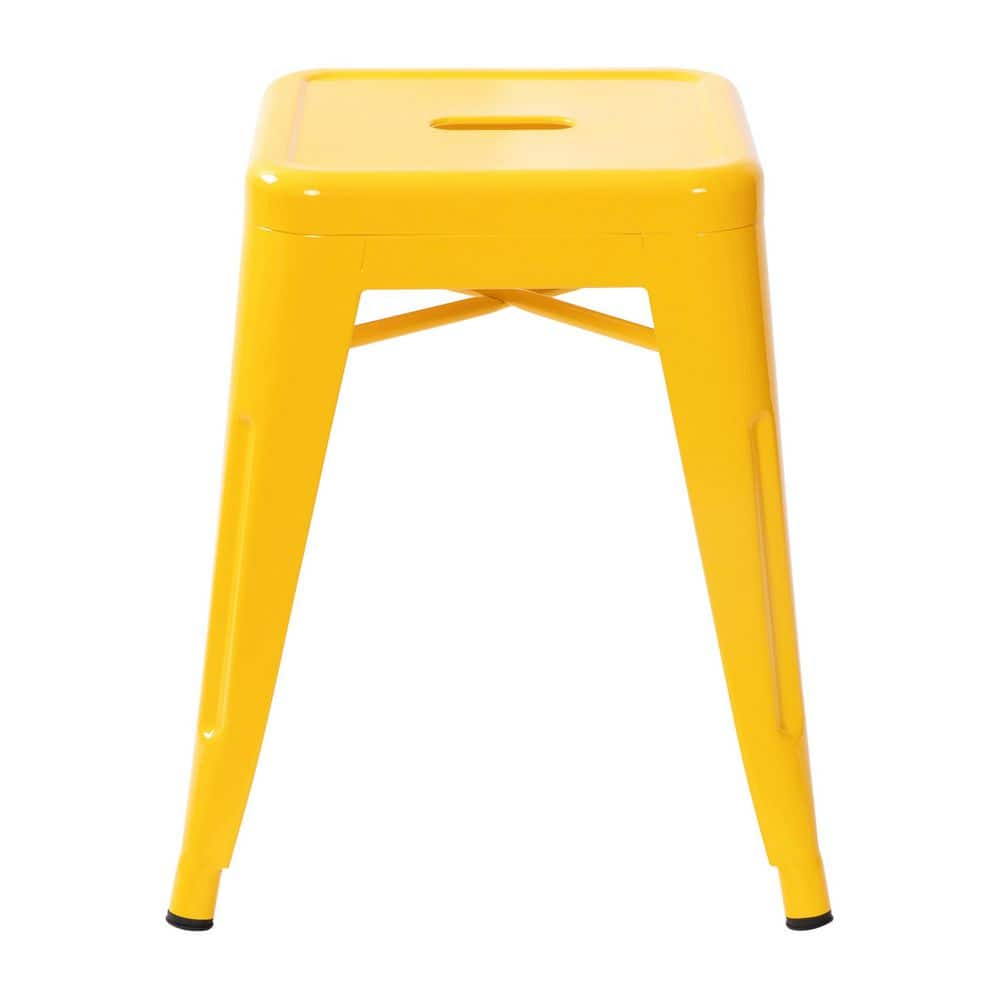 Carnegy Avenue 18 in. Yellow Backless Metal Bar Stool with Metal Seat Set of 4 CGA-ET-509915-YE-HD