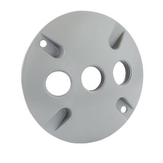 Commercial Electric 12 in. Gray 3-Holes 4 in. Round Weatherproof Cover WCL330G