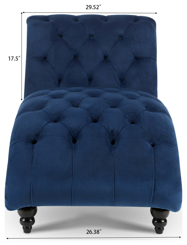 TATEUS Tufted Armless Chaise Lounge   Traditional   Indoor Chaise Lounge Chairs   by TATEUS LLC  Houzz