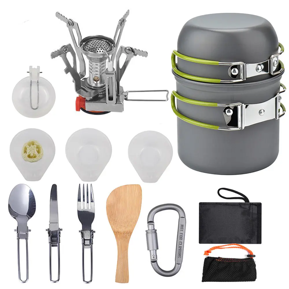 Hot Camping Cooking Pot Cookware Set for Outdoor Hiking Portable Camping  Picnic Barbecue Cookware Picnic Cookware