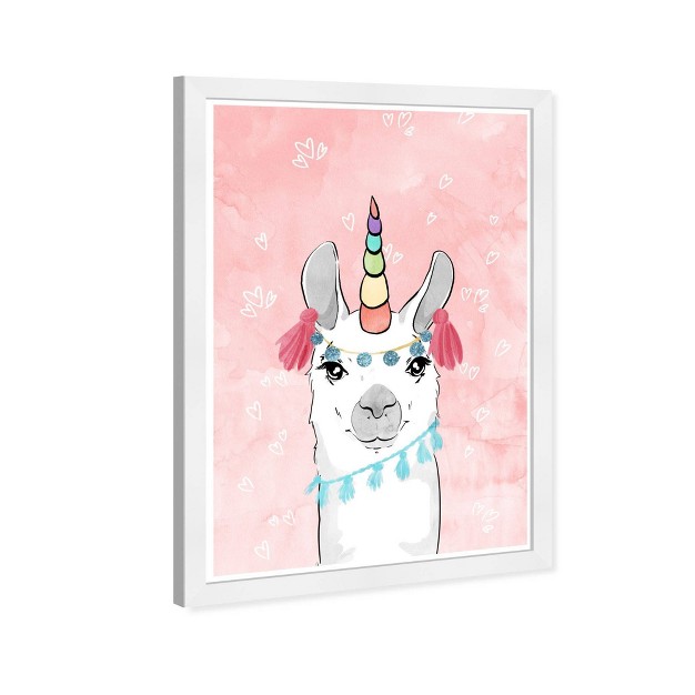 X 21 quot Lovely Unicorn Llama Fantasy And Sci fi Framed Art Print Wynwood Studio