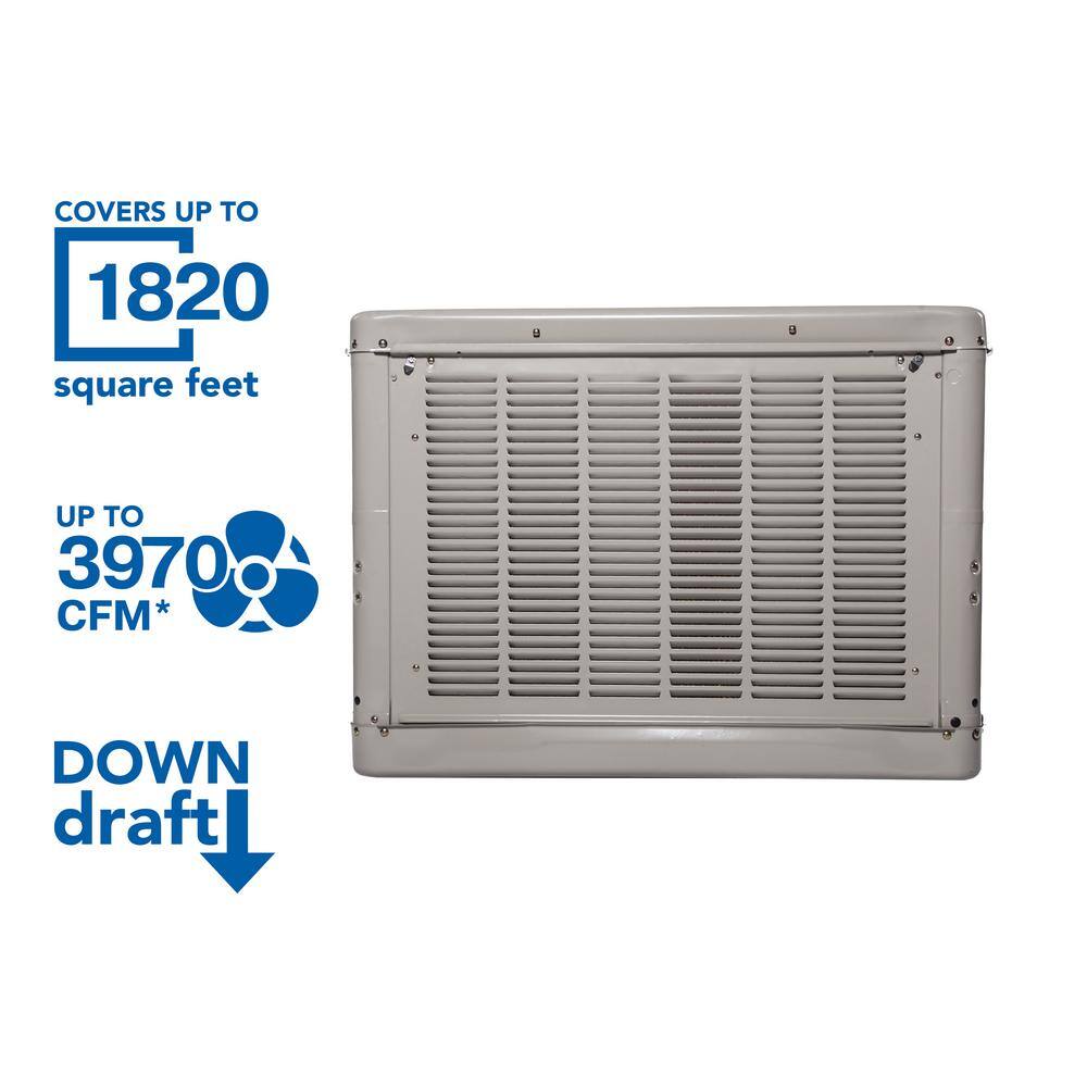 Champion Cooler 3970 CFM 115V 2-Speed Down-Draft Roof Low-Profile Evaporative Cooler for 1820 sq. ft. (with Motor) 4000 RLD4