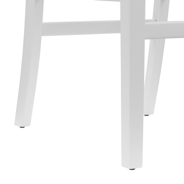 Desco Wood Upholstered Stool， White