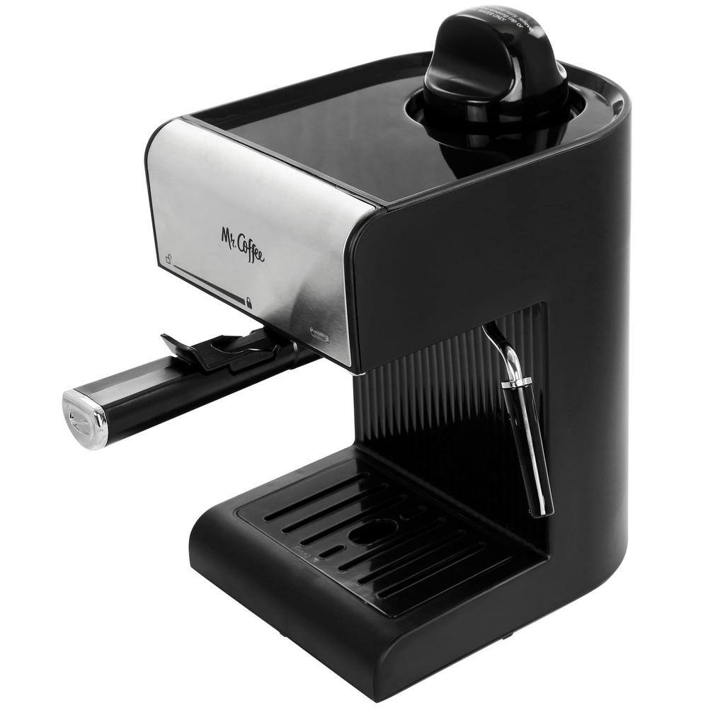 Mr. Coffee 2.5-Cup Black Drip Coffee Maker Steam Espresso Machine Cappuccino and Latte 985118230M