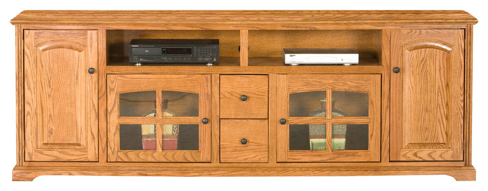 Oak Ridge 90 quotEntertainment Console   Transitional   Entertainment Centers And Tv Stands   by Eagle Furniture  Houzz