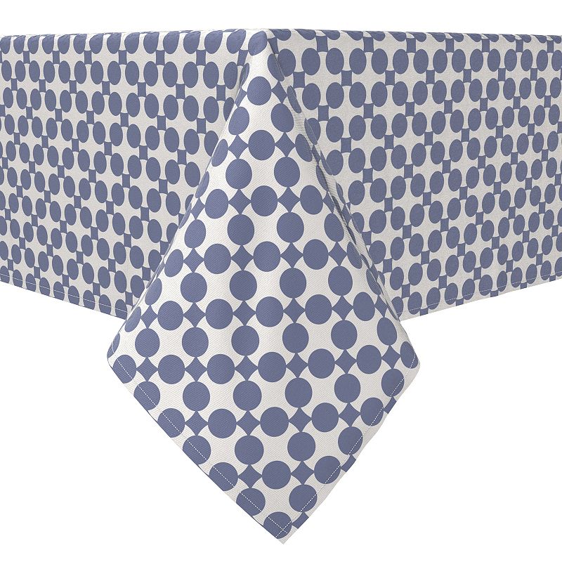 Rectangular Tablecloth， 100% Cotton， 60x120， Blue Dot Design