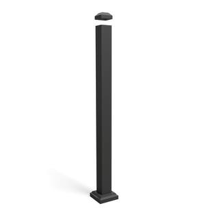 ULTRA MAX 2.5 in. x 3 in. x 39 in. Textured Black Powder Coated Aluminum Deck Post Kit 497585