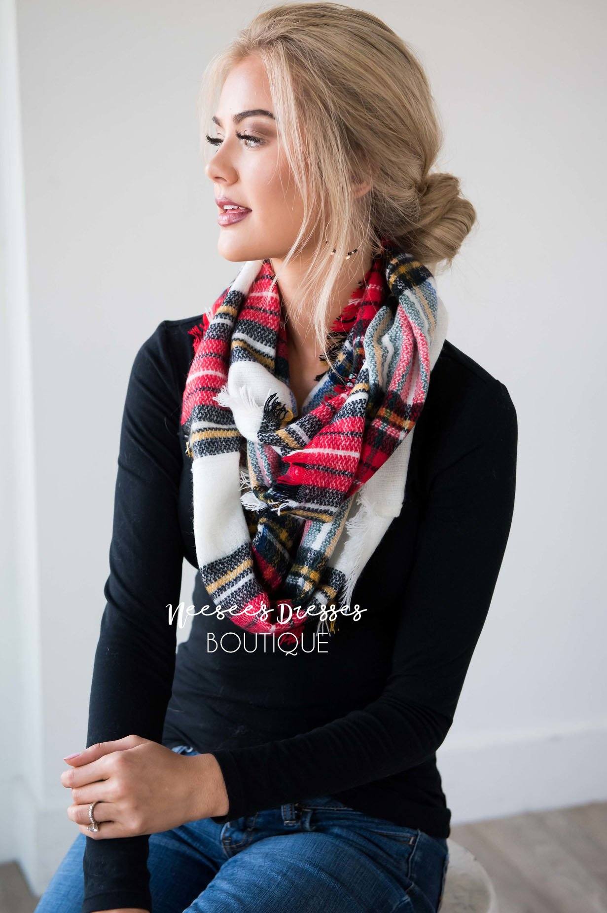 Autumn Stroll Plaid Infinity Scarf