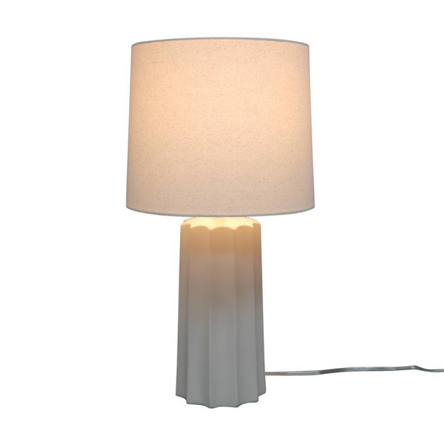 Ribbed Ceramic Table Lamp Cream