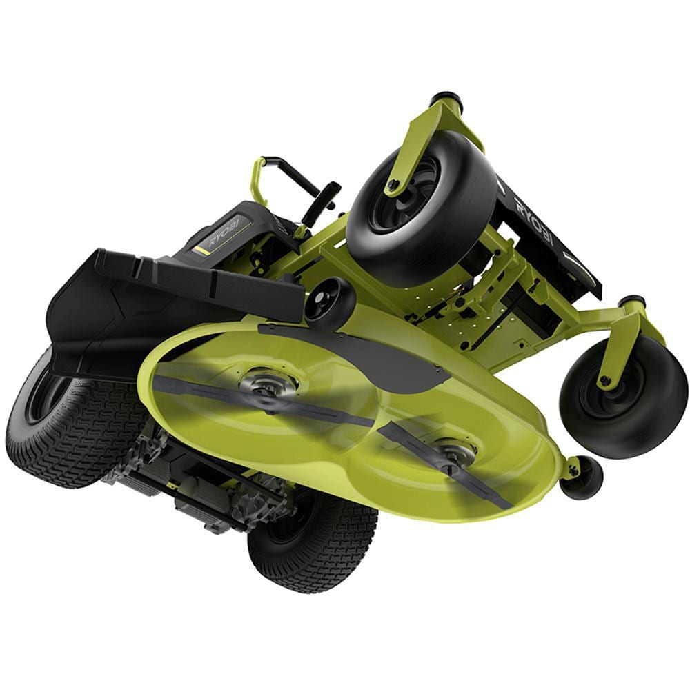 RYOBI 48-Volt Brushless 42 in. 100 Ah Battery Electric Riding Zero Turn Mower and Bagging Kit RY48ZTR100-1A