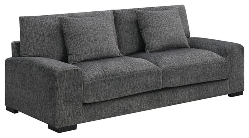 Porter Designs Big Chill Soft Microfiber Sofa   Gray   Transitional   Sofas   by Homesquare  Houzz