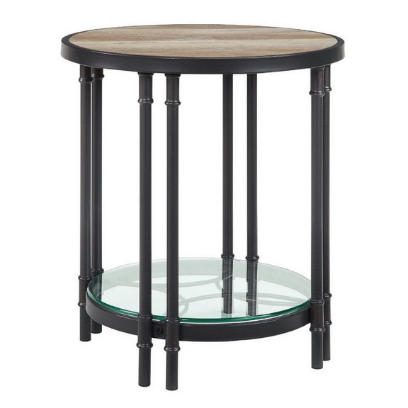 Benjara BM276291 Ley 22 Inch Wood End Table  Indus...