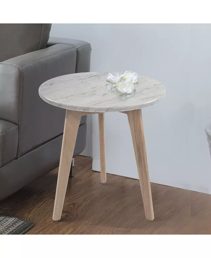 Cenports Cherie Round Marble Side Table