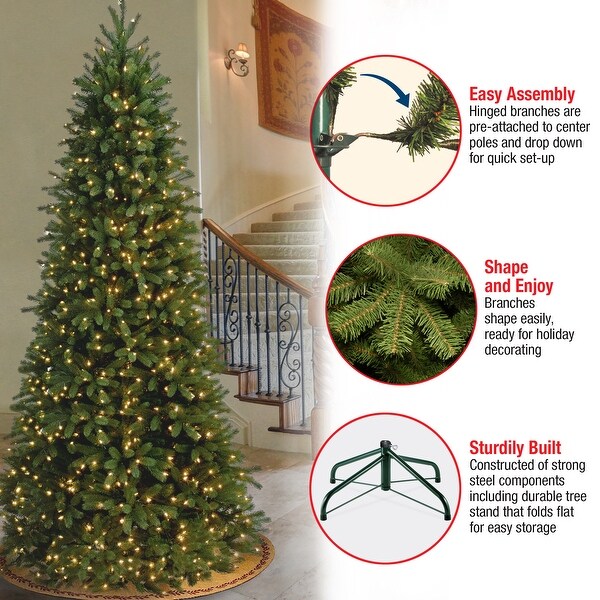 National Tree Company 9 ft. FeelReal Jersey Fraser Fir Slim Hinged Tree with 1000 Clear Lights