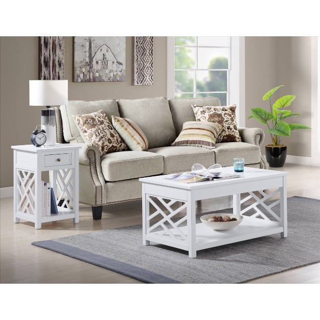 Middlebury Coffee Table And End Table White Alaterre Furniture