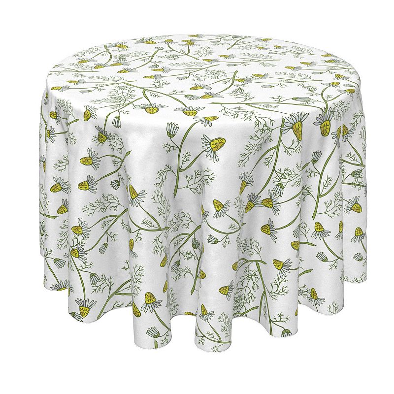 Round Tablecloth， 100% Polyester， 60 Round， Natures Flowers