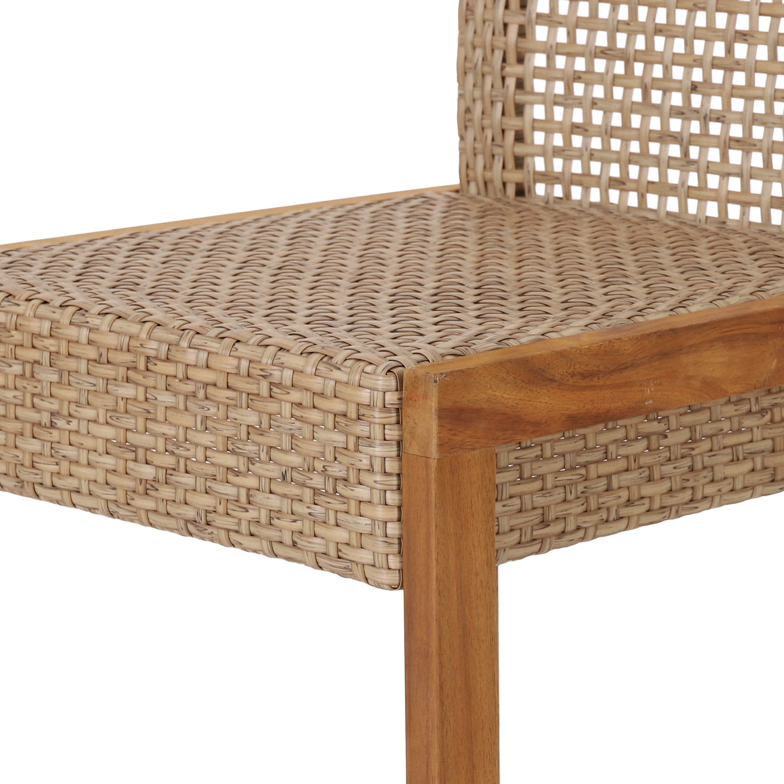 Resaca Outdoor Wicker Barstools, Set of 2, Light Multi-Brown and Teak