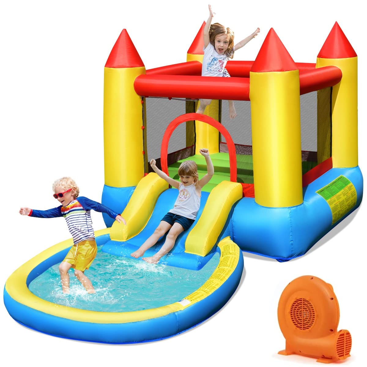 Castle Jumping Bouncer with Water Slide for Outdoor