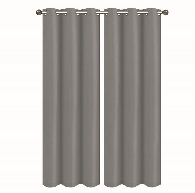 Solid Blackout Thermal Grommet Curtain Panels With Foam Backing set Of 2