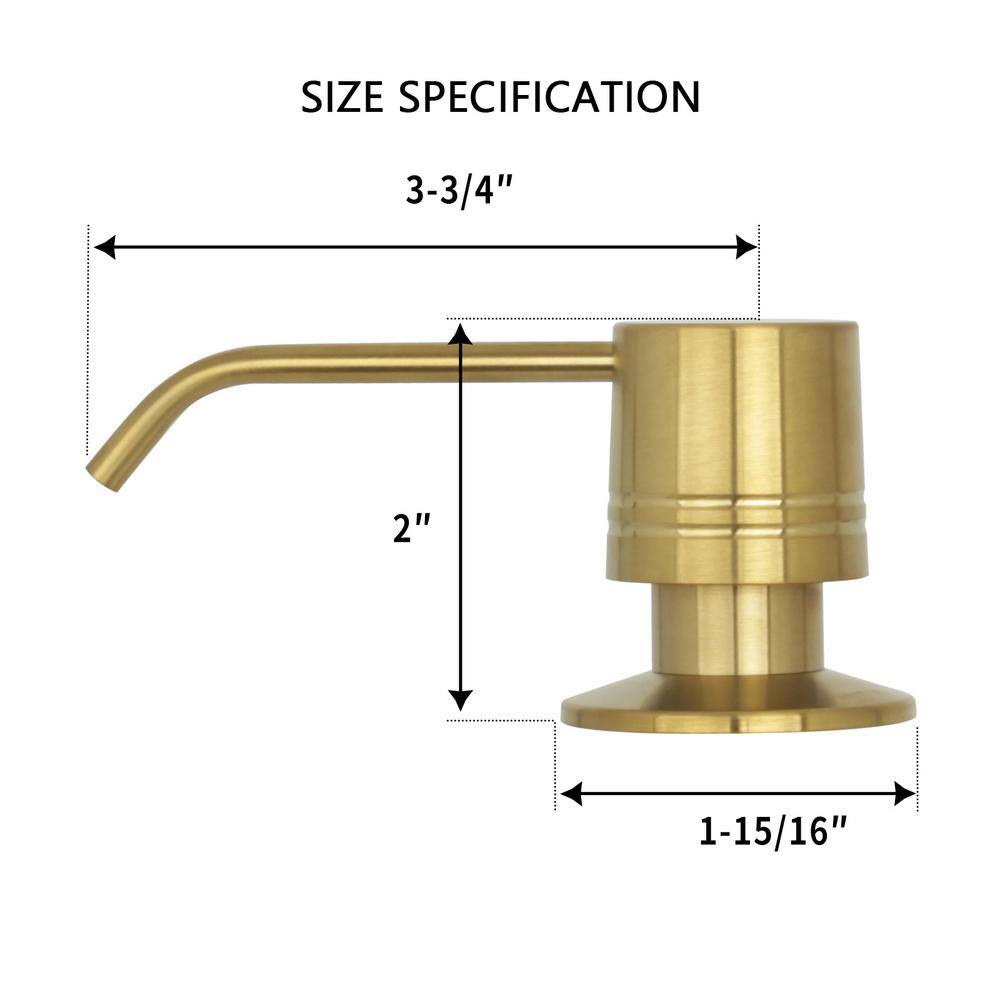 Akicon One-Handle Brushed Gold Pull Down Kitchen Faucet with Deck Plate Soap Dispenser and Air Gap Cap AK96455BTG-S2DA