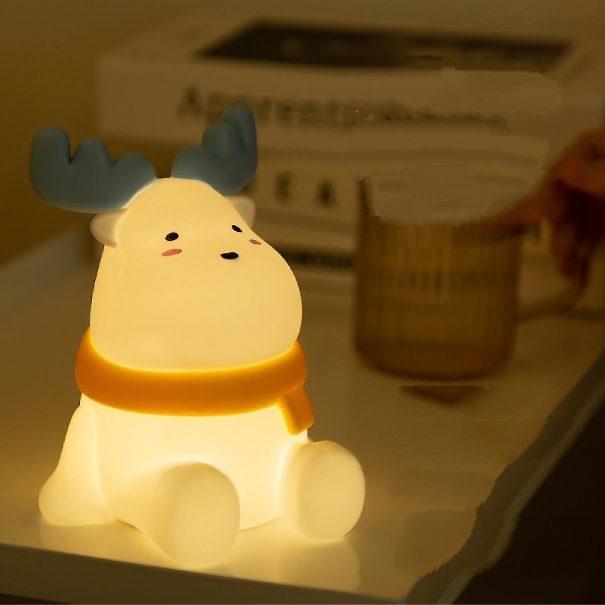 Cute Animal Night Light Led Nursery Lamp Baby Nightlight Rechargeable Night Lamp Birthday Gifts For Children Boys Girls Bedroom Decor (deer)