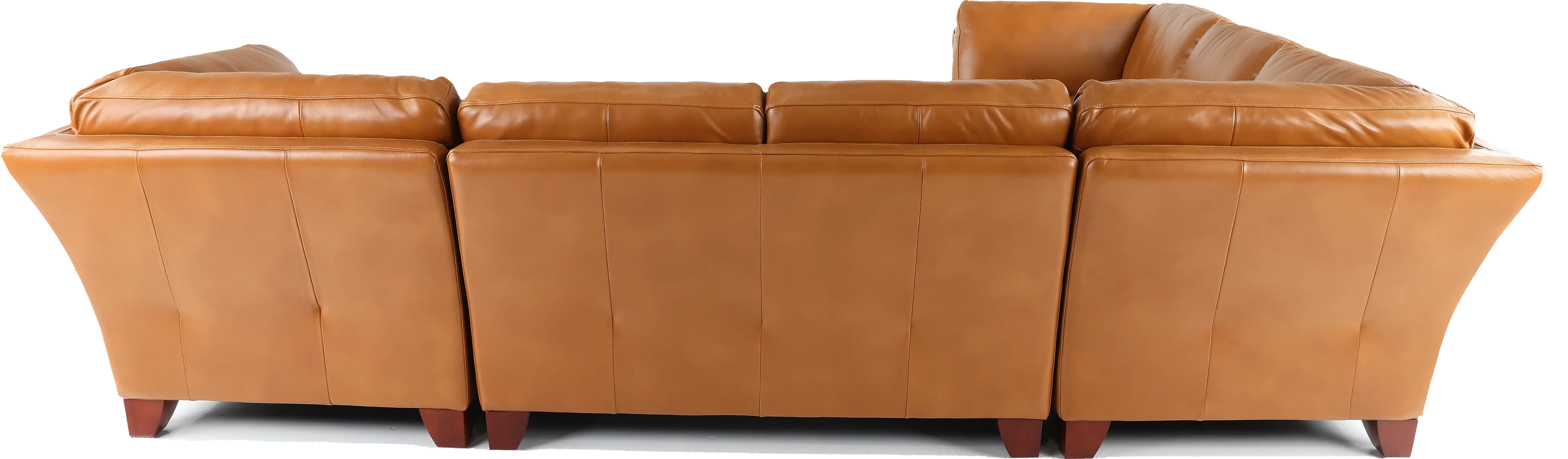 Sierra Camel Brown Leather 3 Piece Sectional