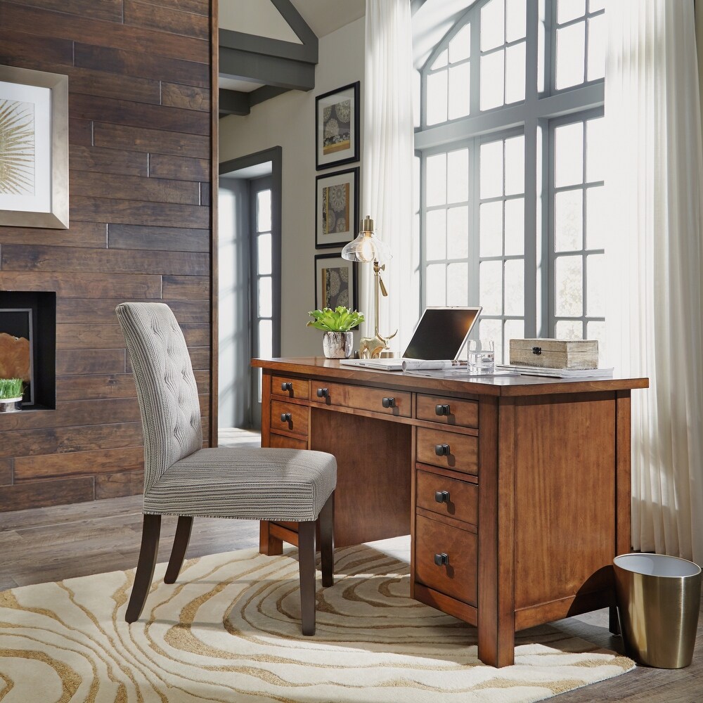 Tahoe Aged Maple Executive Pedestal Desk