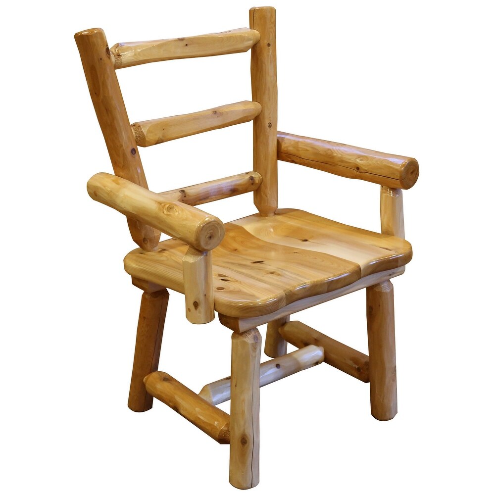 White Cedar Log   Set of 2 Captain's Chairs