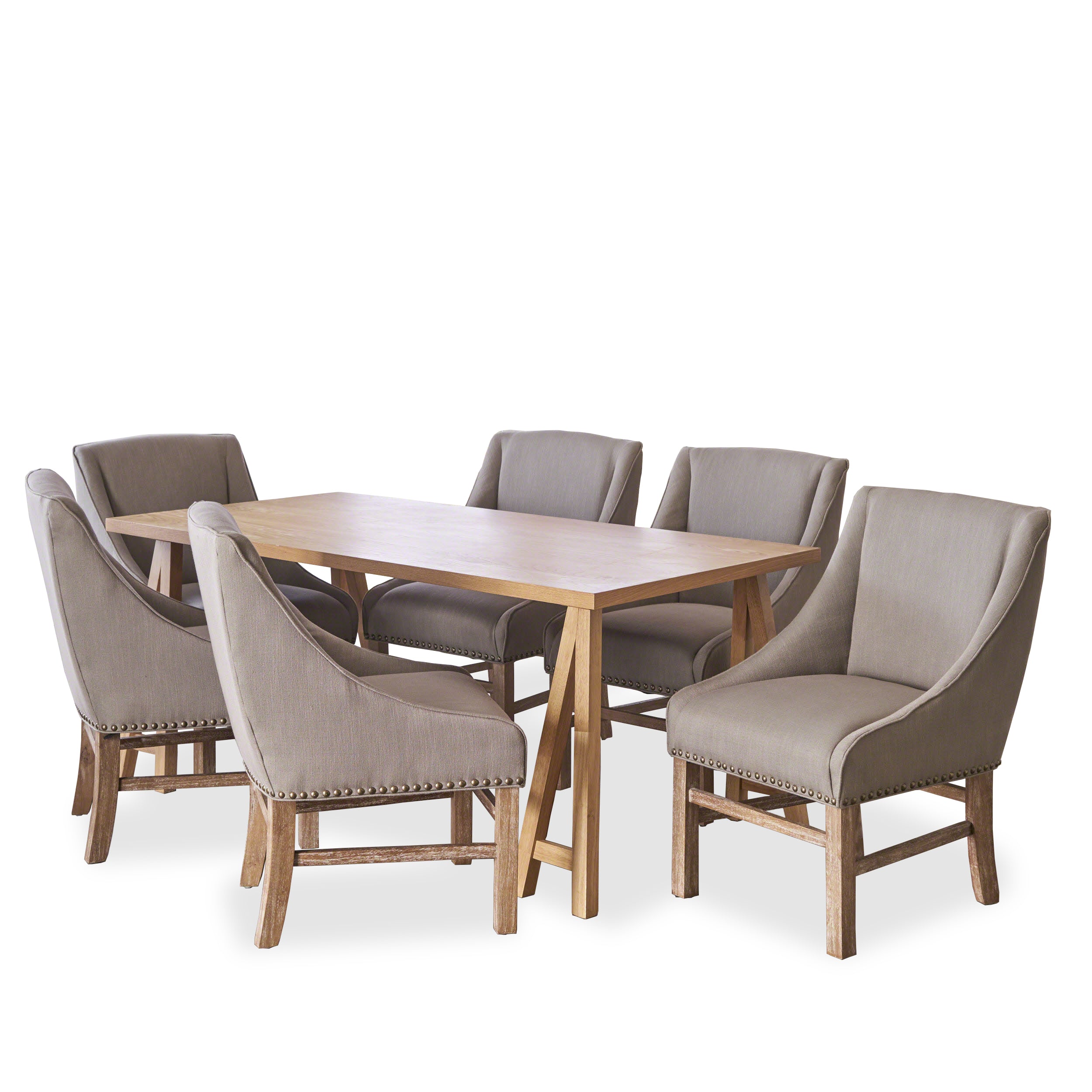 Sarrave Farmhouse 7 Piece Wood Dining Set