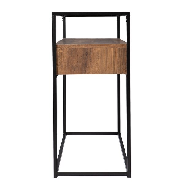 SEI Furniture Ottone Industrial Brown Wood Console Table