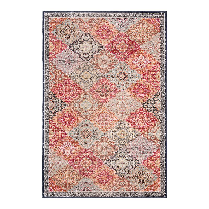 Safavieh Red/Aqua Montage Lyra Rug