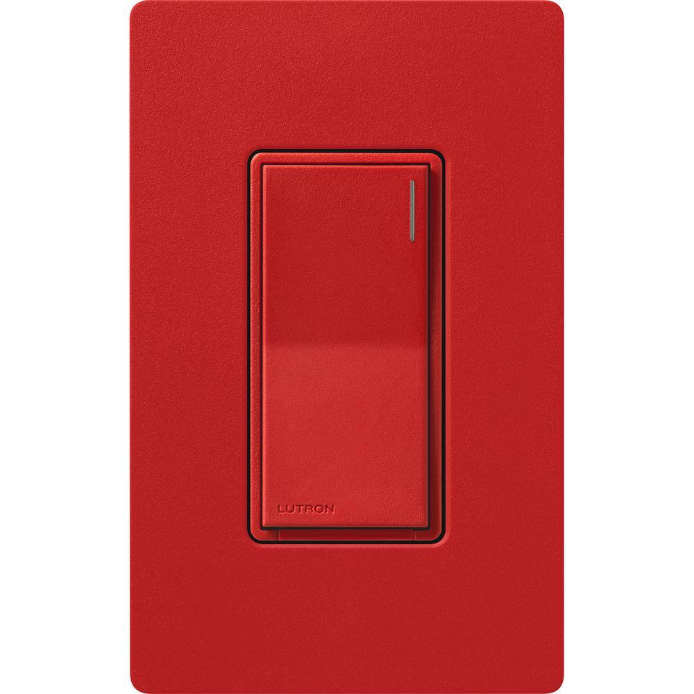 Lutron Sunnata Switch for 6A Lighting or 3A 110 HP Motor Single PoleMulti Location Signal Red (ST-6ANS-SR) ST-6ANS-SR