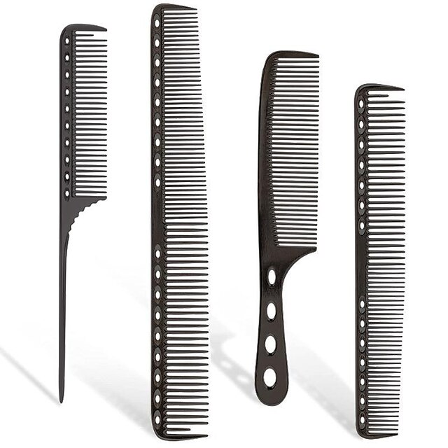 4pcs Professional Stainless Steel Comb Space Aluminum Comb For All Hair Types Hair Styling Comb Fine Cutting Comb Rat Tail Comb Detangling Comb