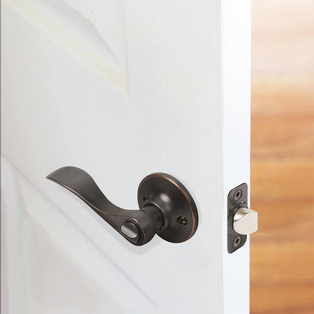 Design House Springdale Oil-Rubbed Bronze Privacy BedBath Door Handle 700534