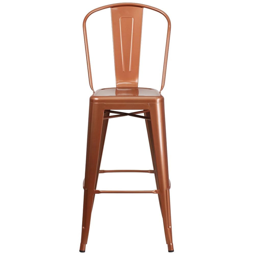 30'' High Metal Indoor Outdoor Barstool with Back   18\