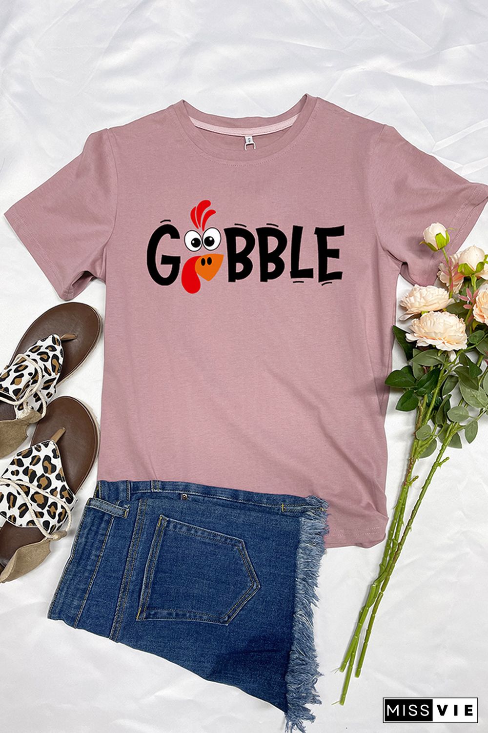 GOBBLE Printed Tees for Women Wholesale Short Sleeve T shirts Top