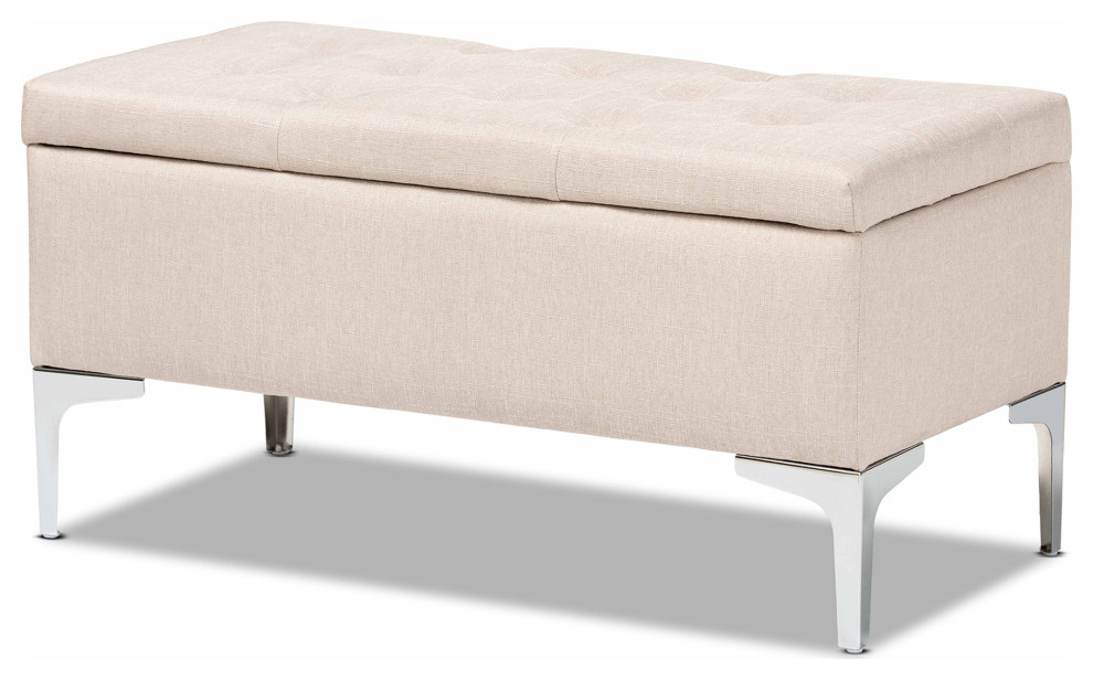 Ida Contemporary Storage Ottoman   Midcentury   Footstools And Ottomans   by Baxton Studio  Houzz