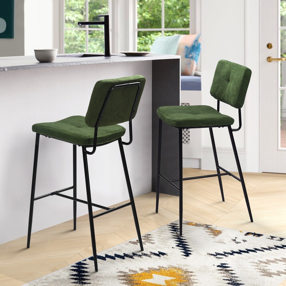 Homy Casa Mid Century Modern Faux Leather High Barstool Set