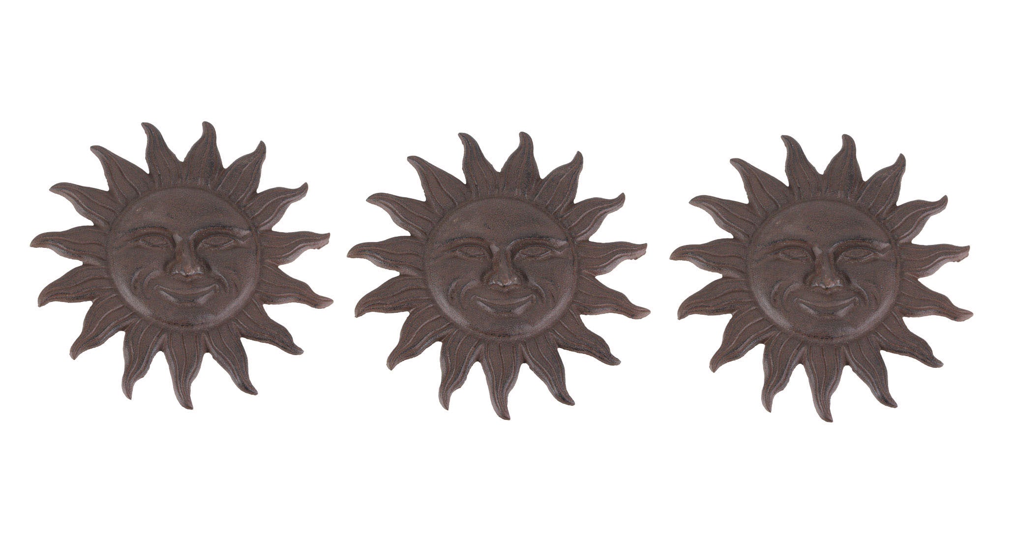 Things2Die4 Set of 3 Cast Iron Sun Face Stepping Stones Lawn Garden Decorative Yard Path Art