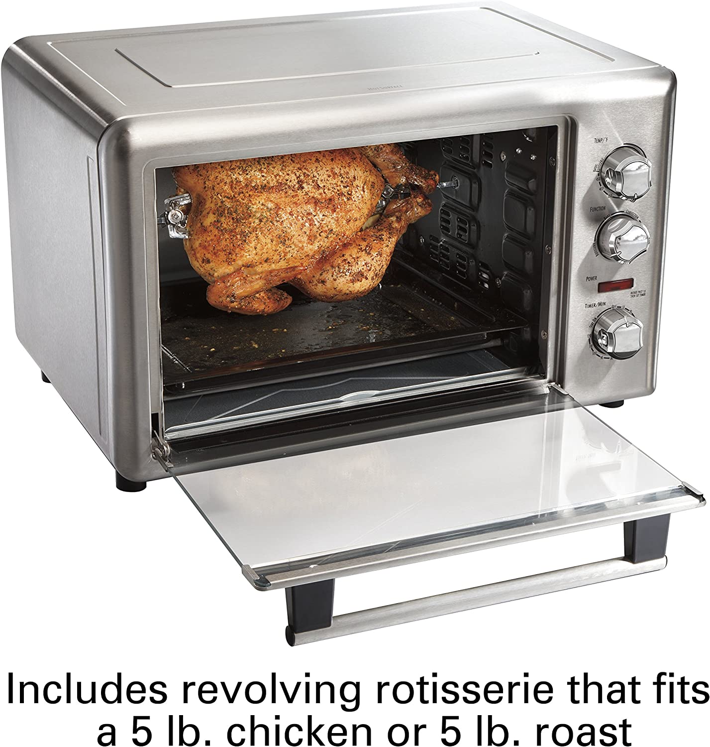 Hamilton Beach Countertop Rotisserie Convection Toaster Oven， Extra-Large， Stainless Steel (31103DA)