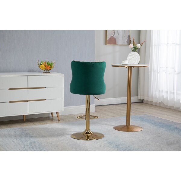 Modern Swivel Barstools Adjustable Height Bar Chairs with Footrest