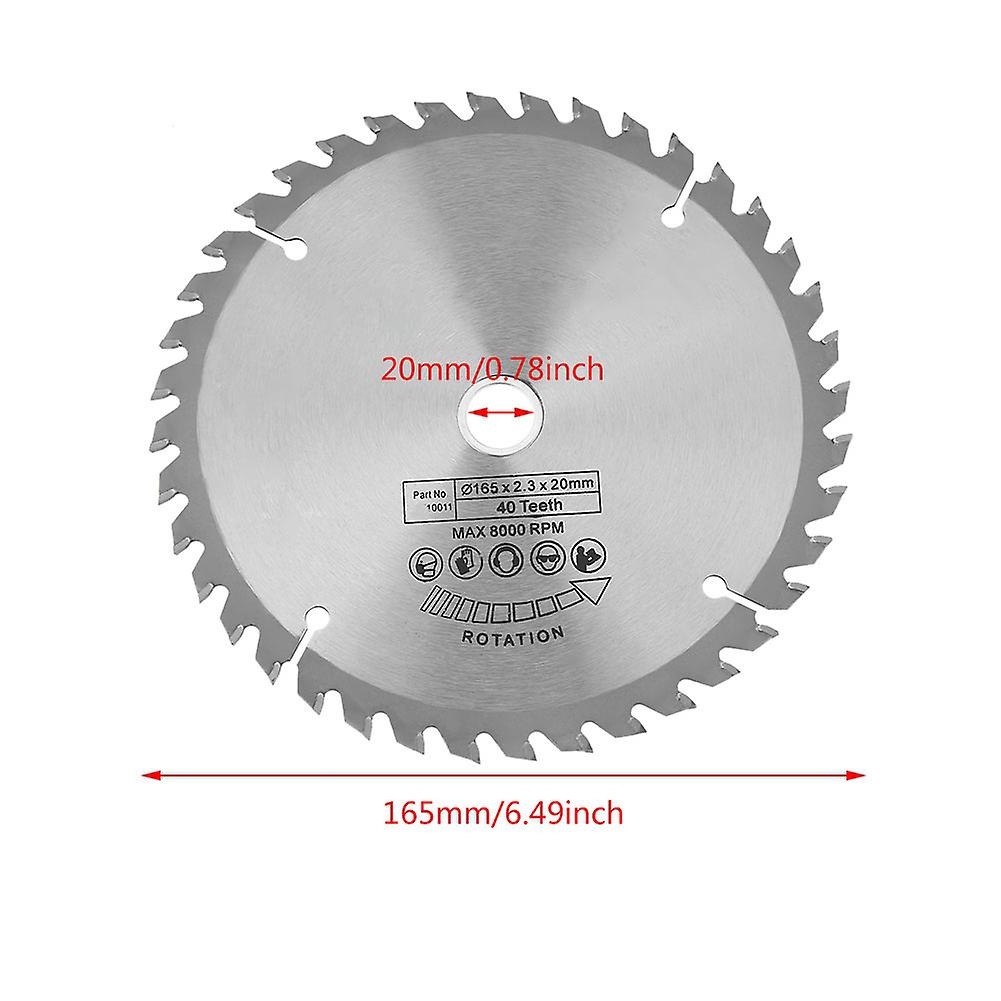 165mm X 20mm 40 Teeth Diamond Circular Cut Saw Woodworking Rotary Tool Cutting Disc