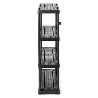 GRACIOUS LIVING Black 3-Tier Plastic Garage Storage Shelving Unit (32 in. W x 14 in. H x 55 in. D) GL91021MAXIT-1C-36