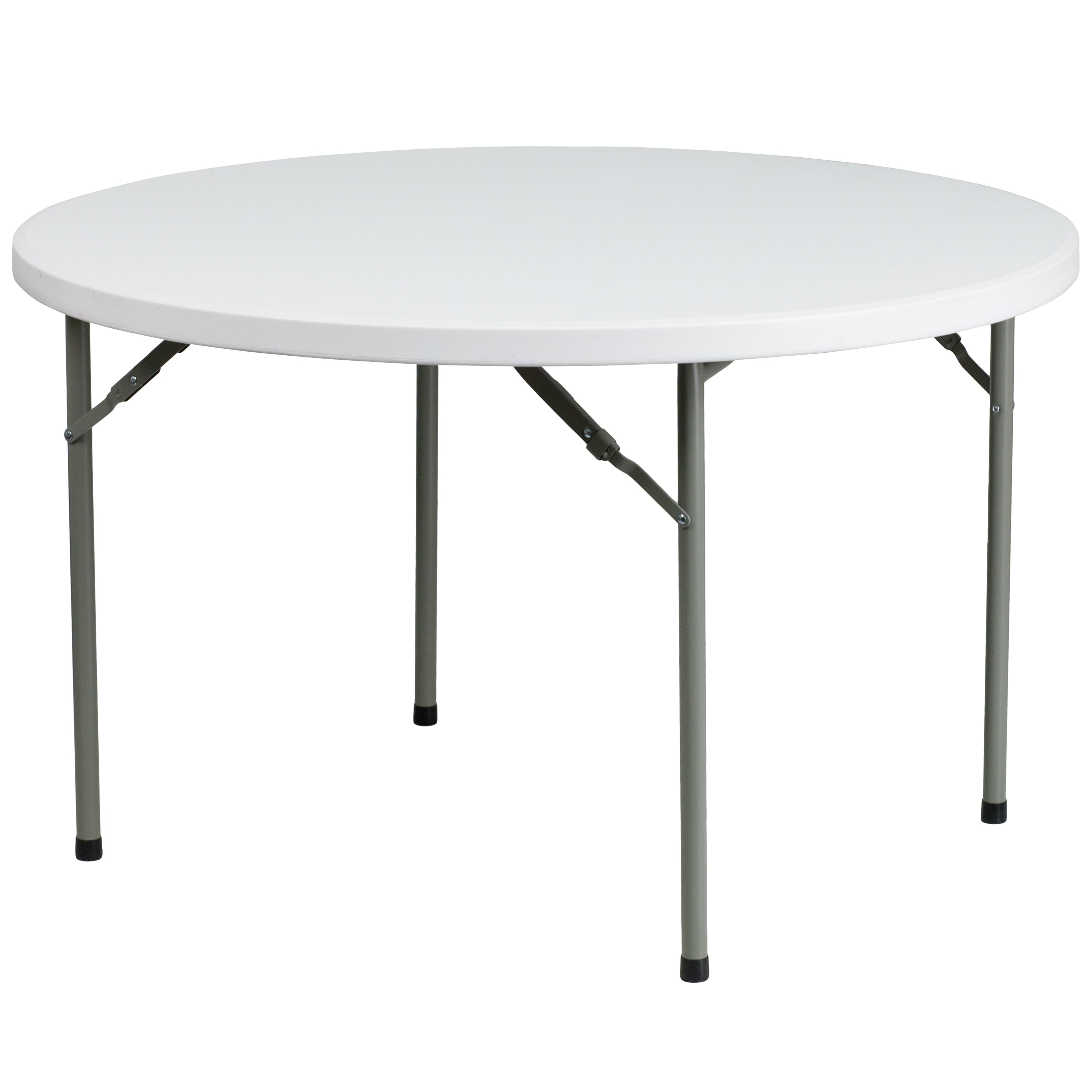 Flash Furniture 4-Foot Round Granite White Plastic Folding Table