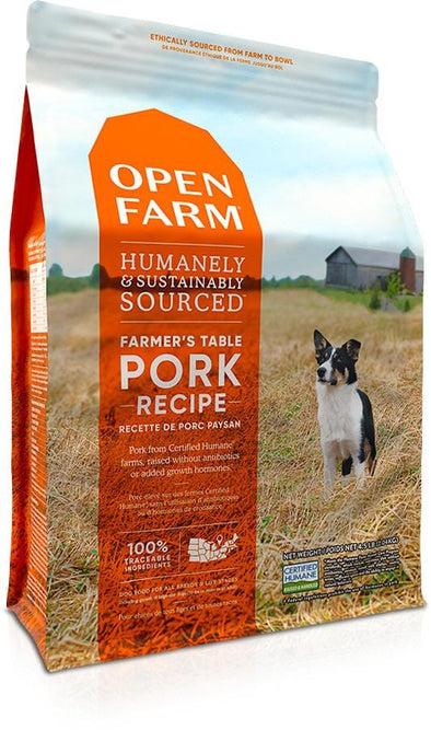 OPEN FARM GRAIN FREE FARMER'S TABLE PORK RECIPE DRY DOG FOOD;